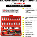 Kit de Ferramentas com 46 Peças e Maleta Reforçada