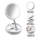 Espelho Com Led De Mesa Com Aumento 10x Para Maquiagem