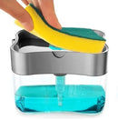 Dispenser 2 em 1 para Detergente com Esponja — Compacto, Econômico e Prático