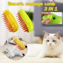Escova a Vapor 3 em 1 Recarregável para Cães e Gatos
