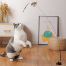Brinquedo Interativo com Pena, Sino e Ventosa para Gatos