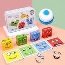 Jogo de Blocos de Expressões Faciais em Madeira – Método Montessori