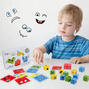 Jogo de Blocos de Expressões Faciais em Madeira – Método Montessori